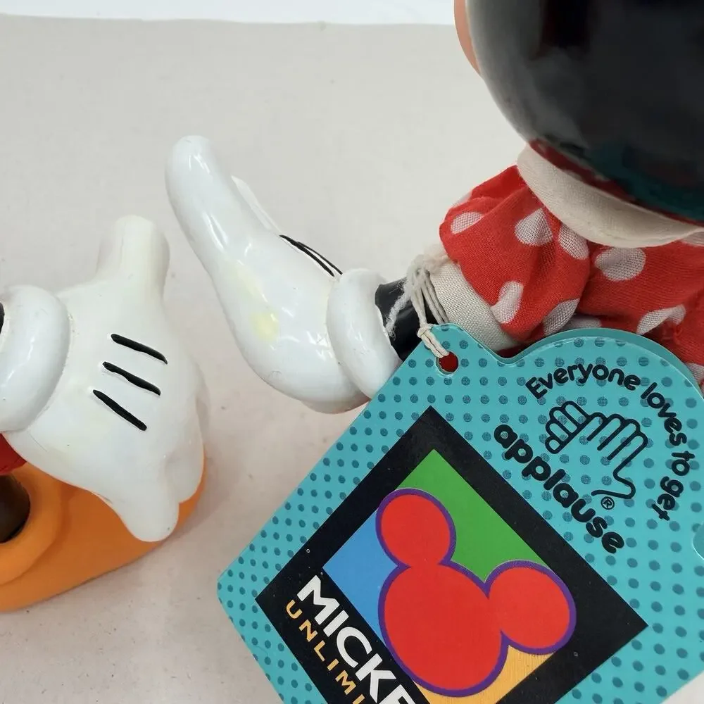 Vintage Walt Disney Minnie & Mickey Mouse Vinyl Dolls Poseable Figures